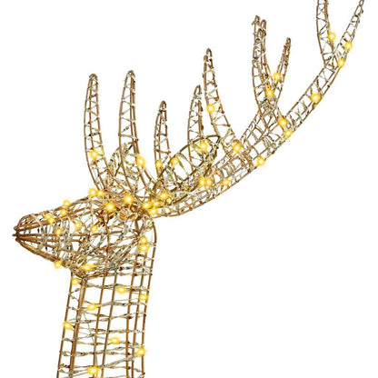 Renna 3D con 250 LED Bianco caldo 180 cm PET