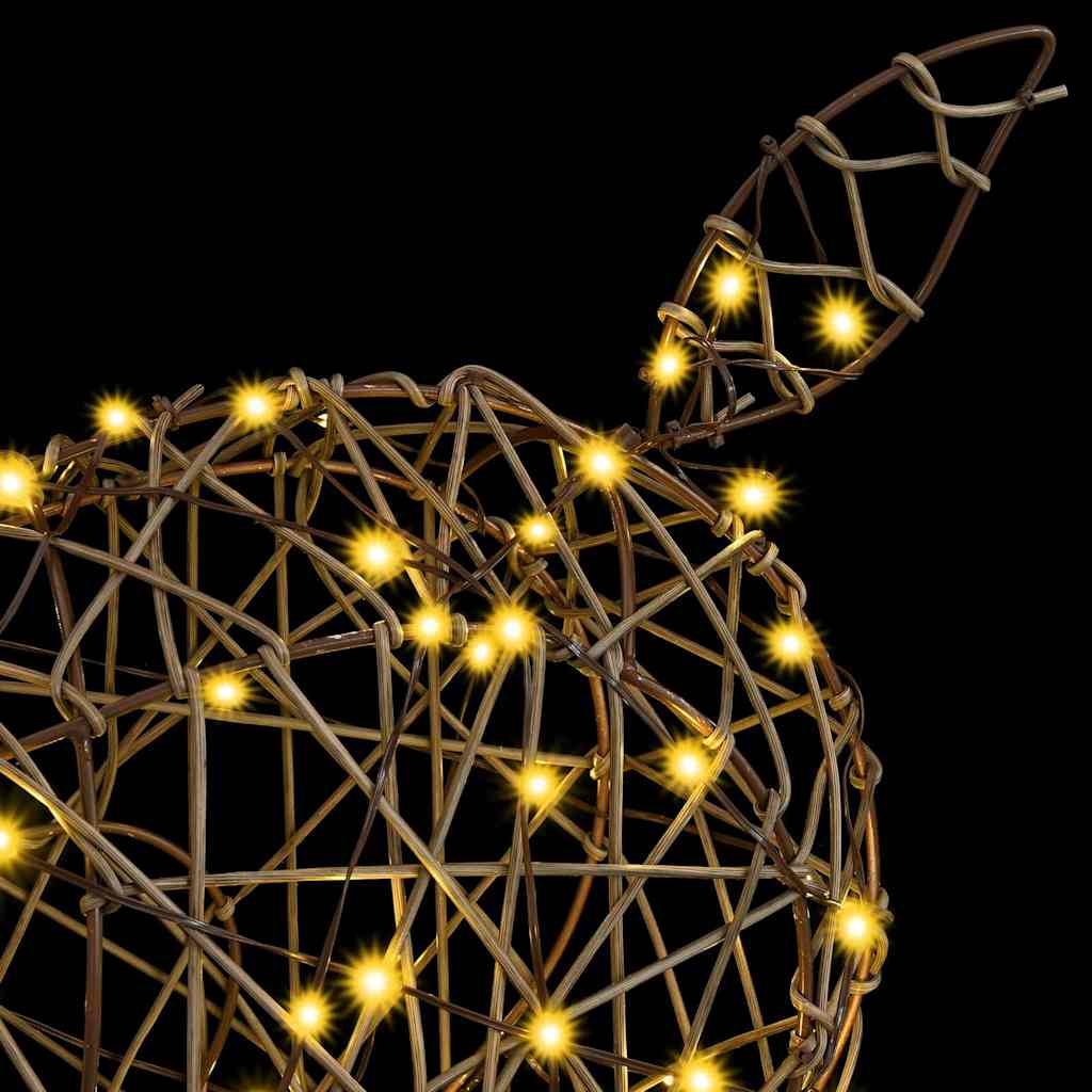 Renna 3D con 250 LED Bianco caldo 180 cm Rattan