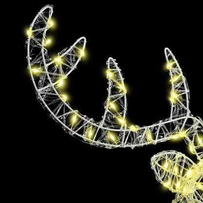 Testa di Renna con 140 LED Bianco caldo 60 cm Acrilico