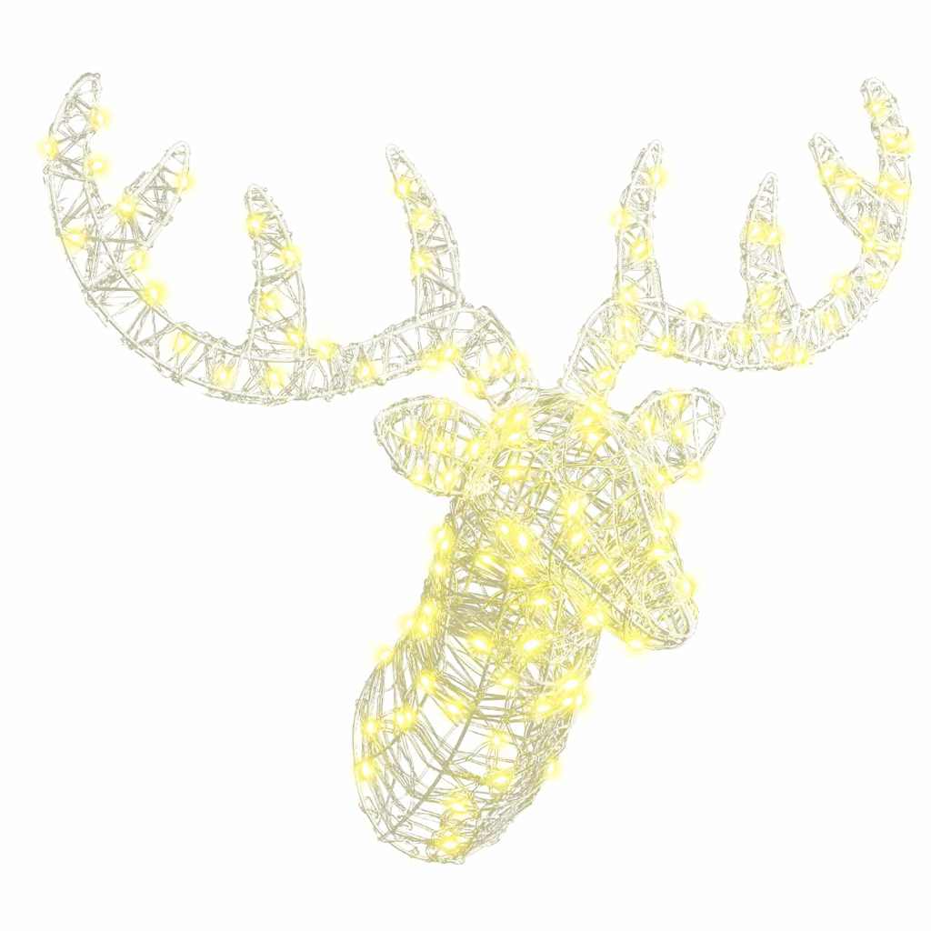 Testa di Renna con 140 LED Bianco caldo 60 cm Acrilico