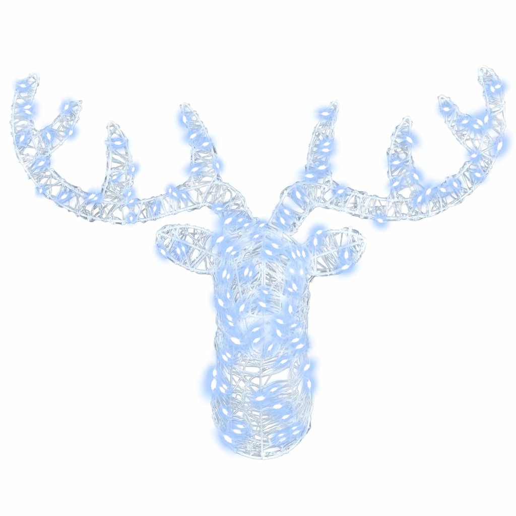 Testa di Renna con 140 LED Bianco freddo 60 cm Acrilico