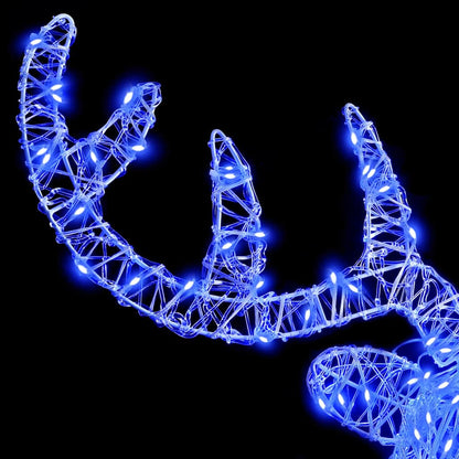 Testa di Renna con 140 LED Blu 68 x 36,5 x 62,5 cm Acrilico | homemem39