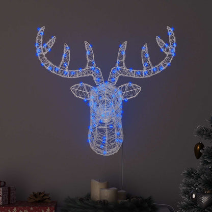 Testa di Renna con 140 LED Blu 68 x 36,5 x 62,5 cm Acrilico | homemem39
