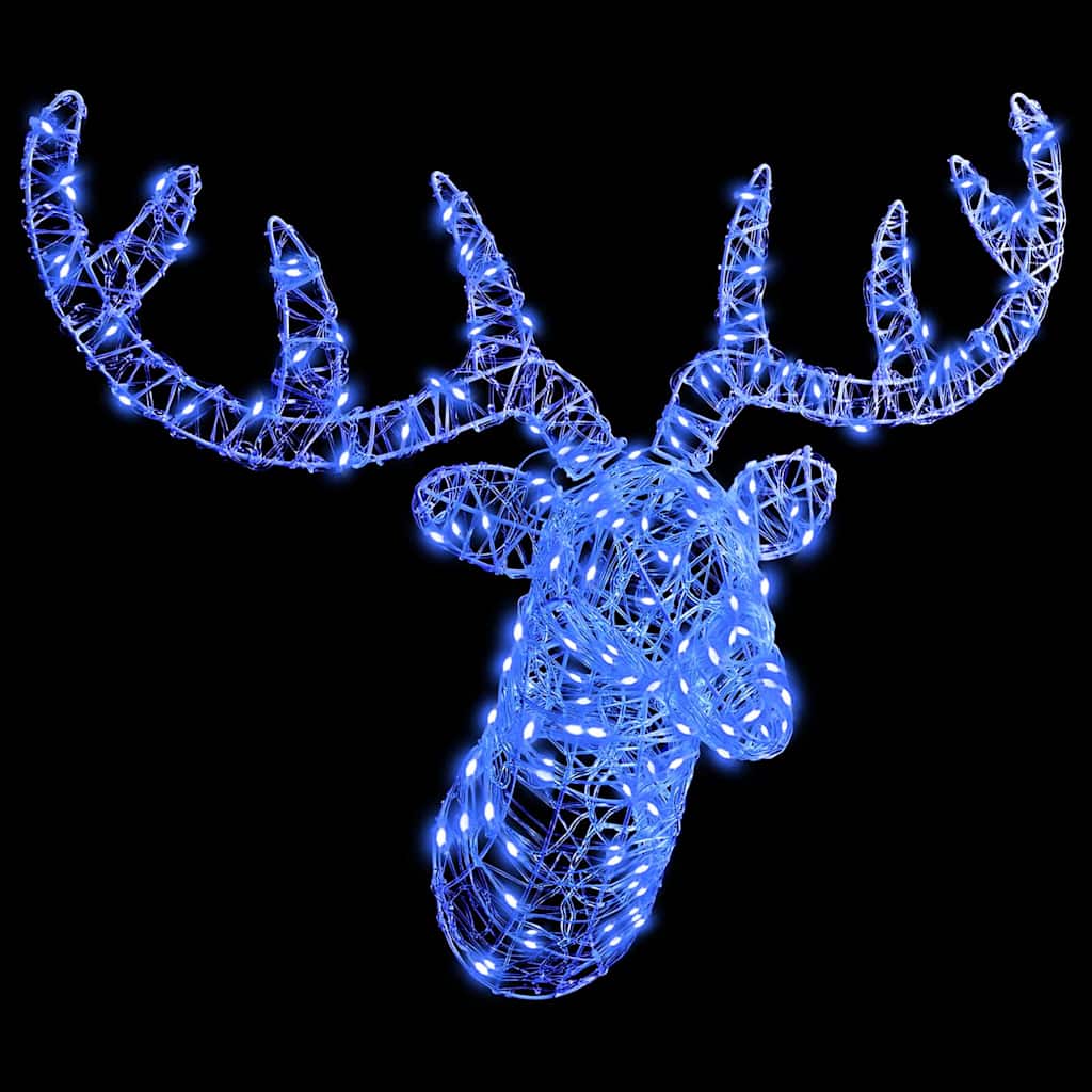Testa di Renna con 140 LED Blu 68 x 36,5 x 62,5 cm Acrilico | homemem39