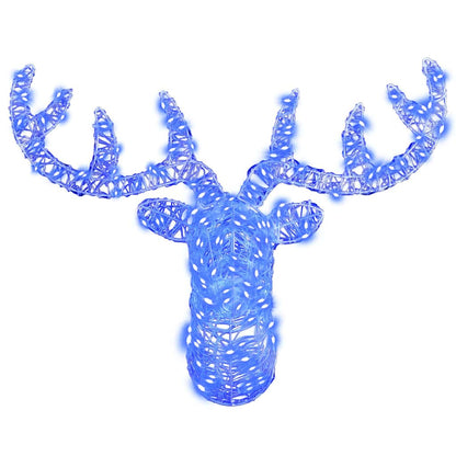 Testa di Renna con 140 LED Blu 68 x 36,5 x 62,5 cm Acrilico | homemem39