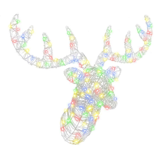 Testa di Renna con 140 LED colorato 60 cm Acrilico