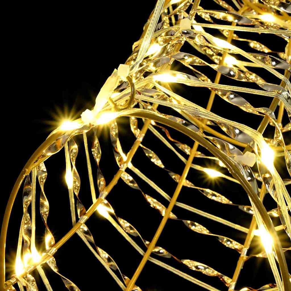 Slitta trainata da renna con 140 LED Bianco caldo 60 cm PET