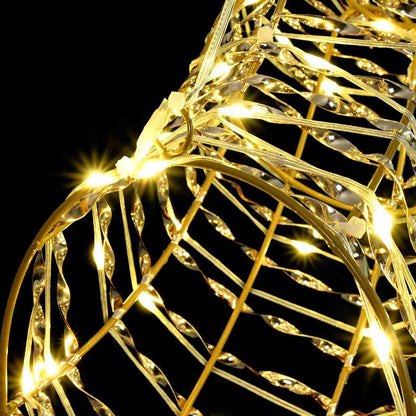 Slitta trainata da renna con 140 LED Bianco caldo 60 cm PET