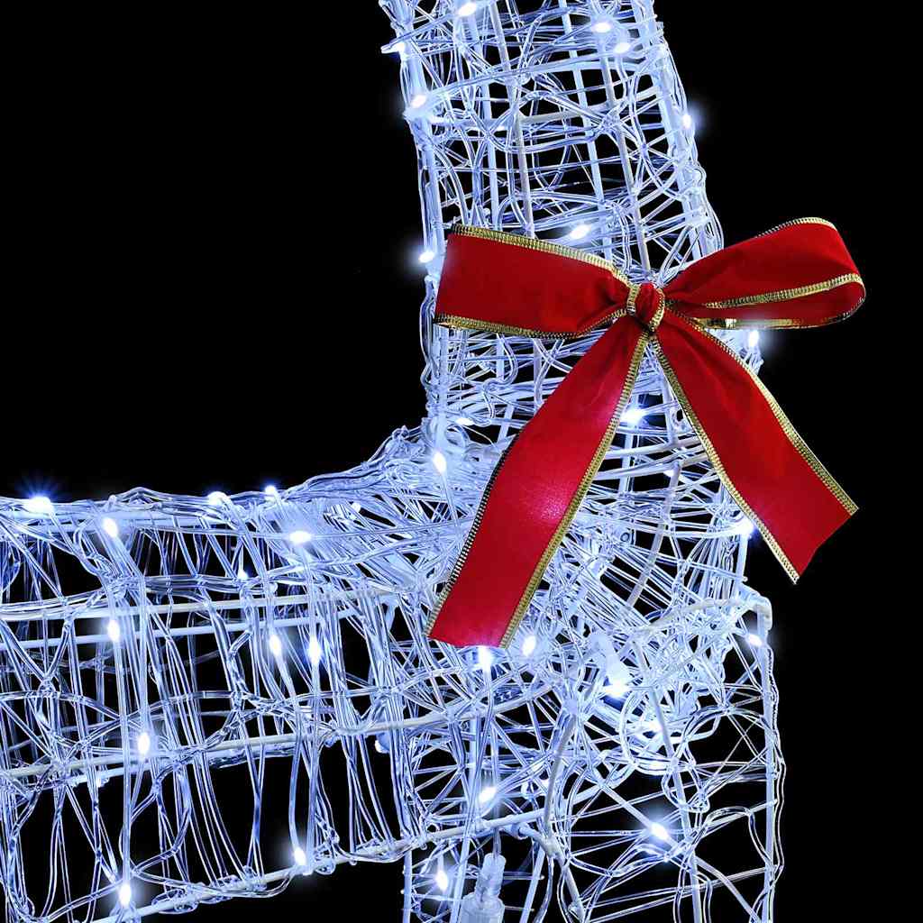 Slitta trainata da renna Bianco freddo 70 x 26 x 130 cm