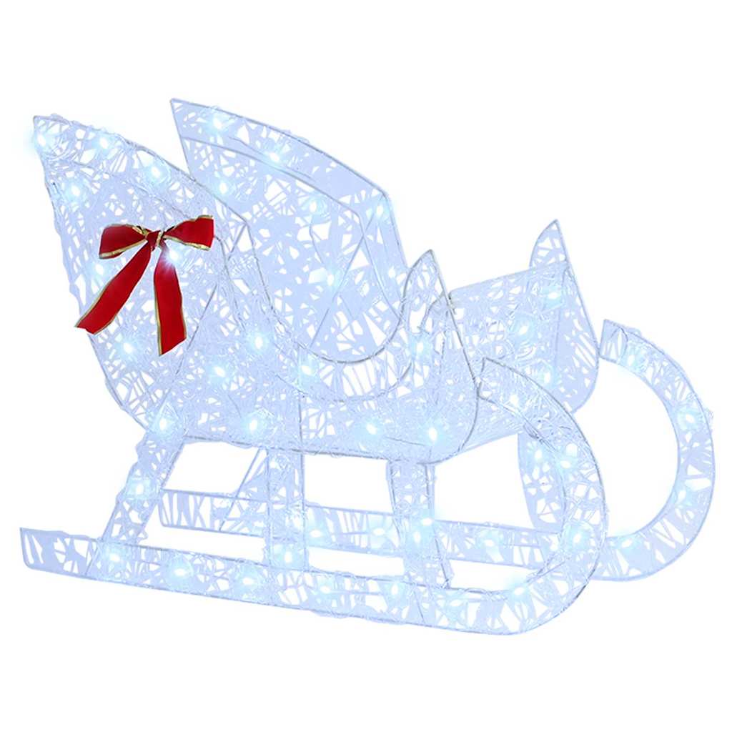 Slitta trainata da renna Bianco freddo 70 x 26 x 130 cm