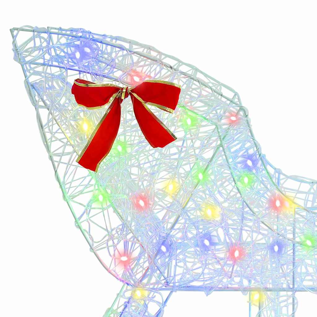 Slitta trainata da renna colorato 70 x 26 x 129 cm Acrilico