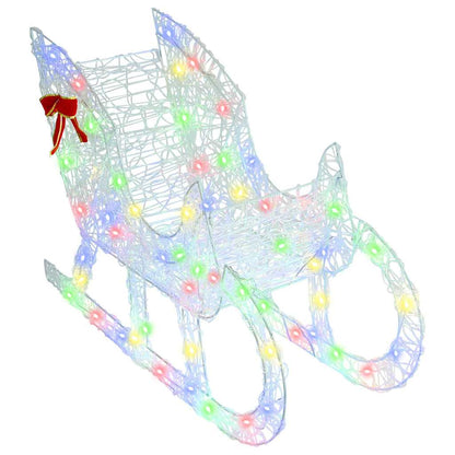 Slitta trainata da renna colorato 70 x 26 x 129 cm Acrilico