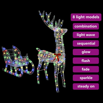 Slitta trainata da renna colorato 70 x 26 x 128.5 cm Acrilico