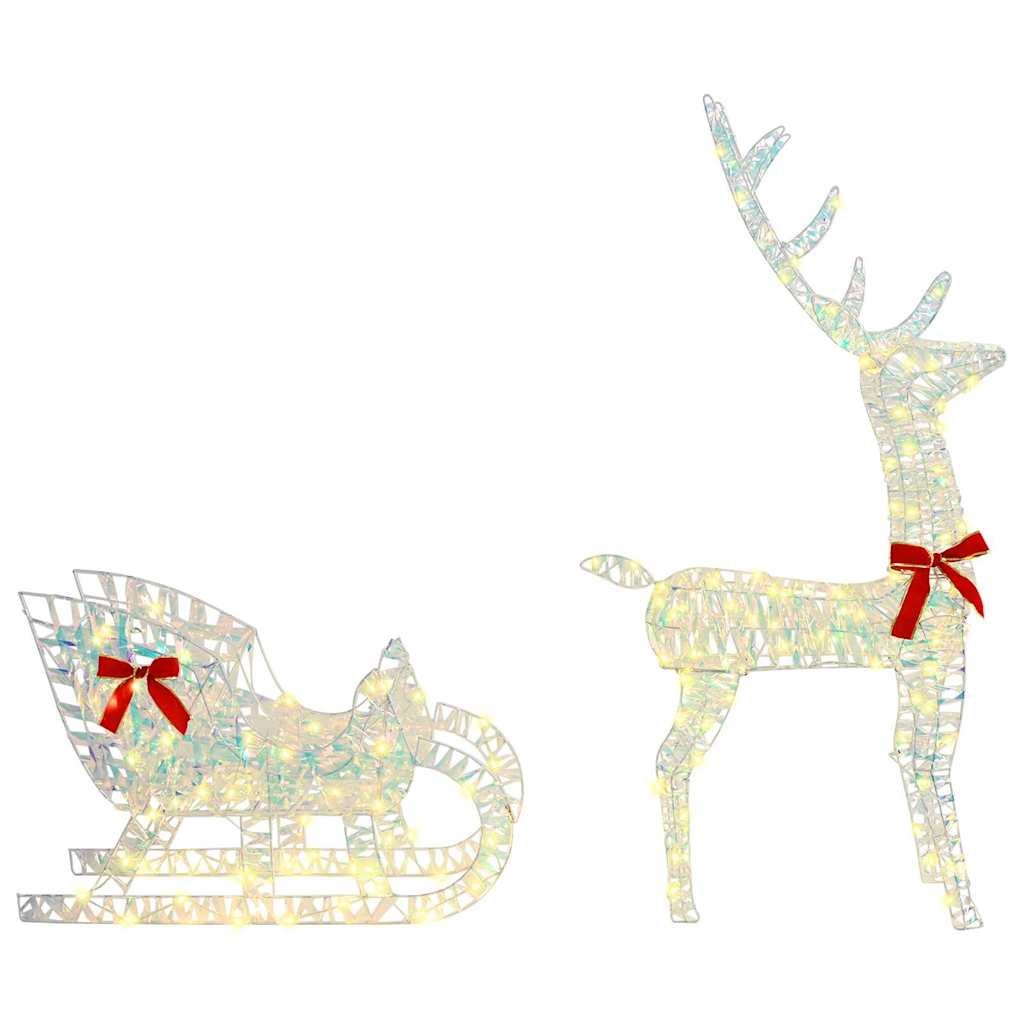 Slitta trainata da renna Bianco caldo 70 x 26 x 129 cm PET | homemem39