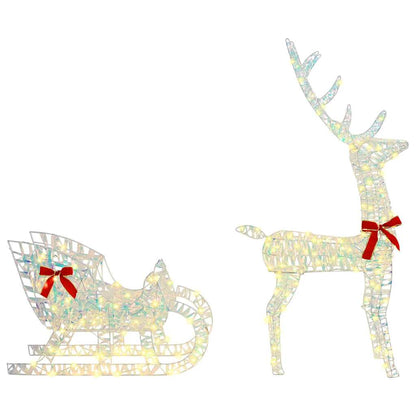 Slitta trainata da renna Bianco caldo 70 x 26 x 129 cm PET | homemem39