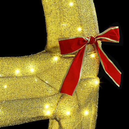 Slitta trainata da renna con 200 LED Bianco caldo Tessuto | homemem39