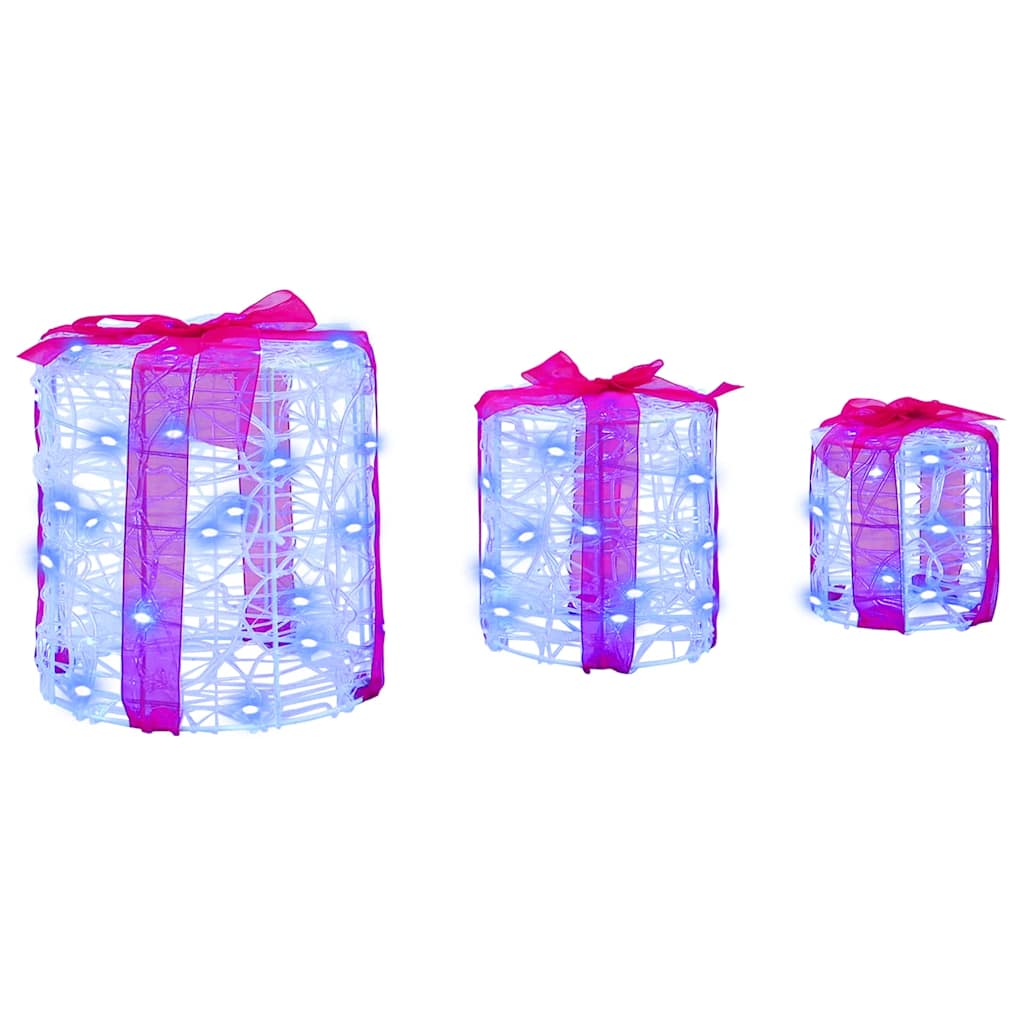Decorazione Scatola Regalo 3 pcs Blu 20 x 20 x 21 cm Acrilico | homemem39