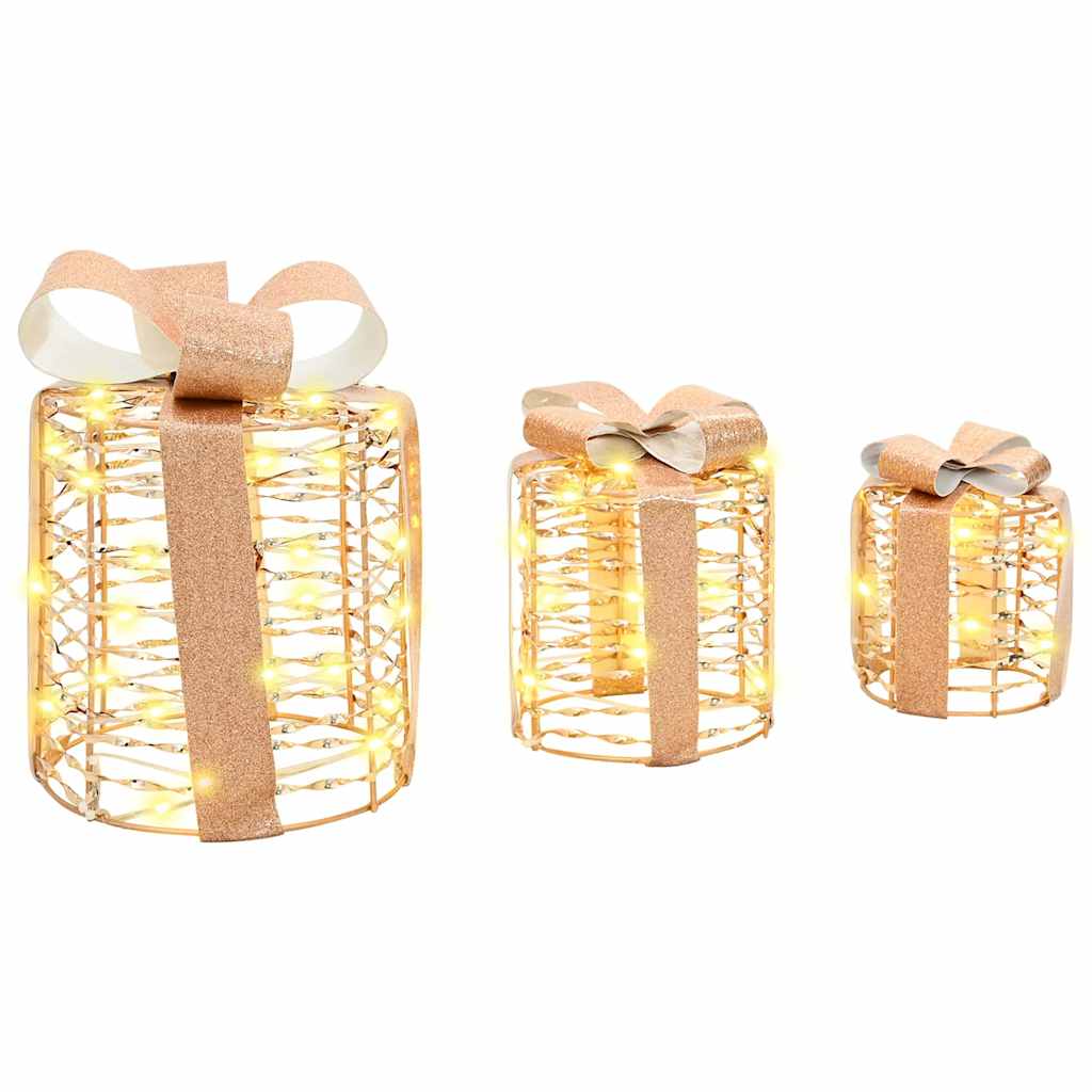 Decorazione Scatola Regalo con 60 LED 3 pcs 20 x 20 x 20 cm PET | homemem39