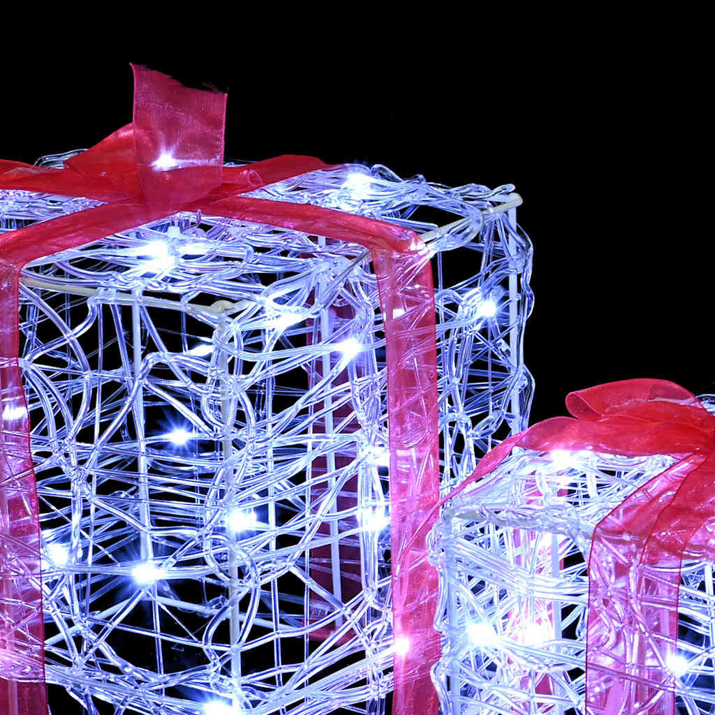 Scatola Regalo 3 pcs Bianco freddo 20 x 20 x 20 cm Acrilico