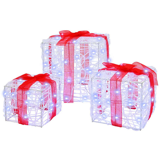 Scatola Regalo 3 pcs Bianco freddo 20 x 20 x 20 cm Acrilico