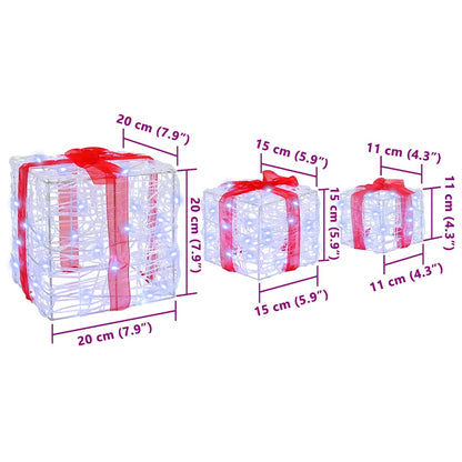 Scatola Regalo 3 pcs Bianco freddo 20 x 20 x 20 cm Acrilico