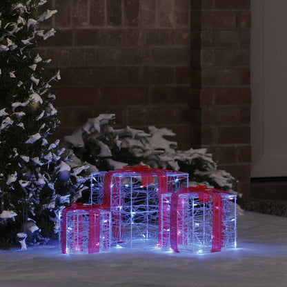 Scatola Regalo con 60 LED 3 pcs Blu 20 x 20 x 20 cm Acrilico | homemem39