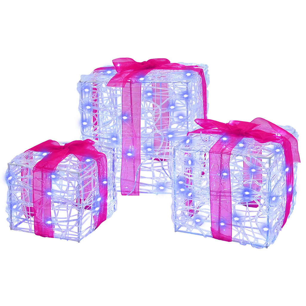 Scatola Regalo con 60 LED 3 pcs Blu 20 x 20 x 20 cm Acrilico | homemem39