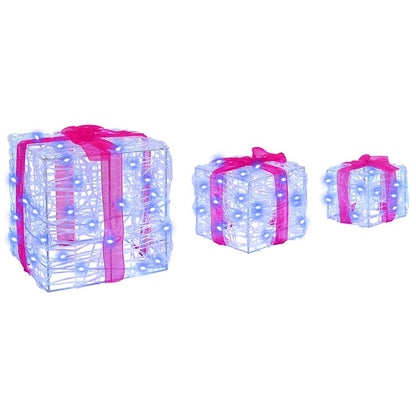 Scatola Regalo con 60 LED 3 pcs Blu 20 x 20 x 20 cm Acrilico | homemem39