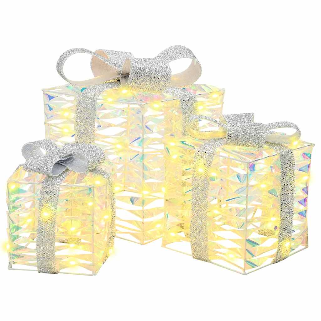 Scatola Regalo 3 pcs Bianco caldo 20 x 20 x 20 cm PET