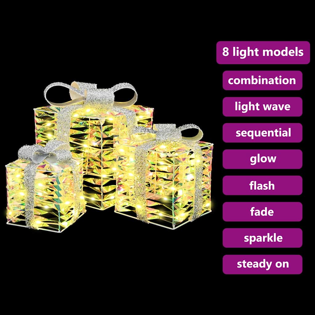 Scatola Regalo 3 pcs Bianco caldo 20 x 20 x 20 cm PET