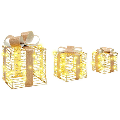Scatola Regalo 3 pcs Bianco caldo 20 x 20 x 20 cm PET | homemem39