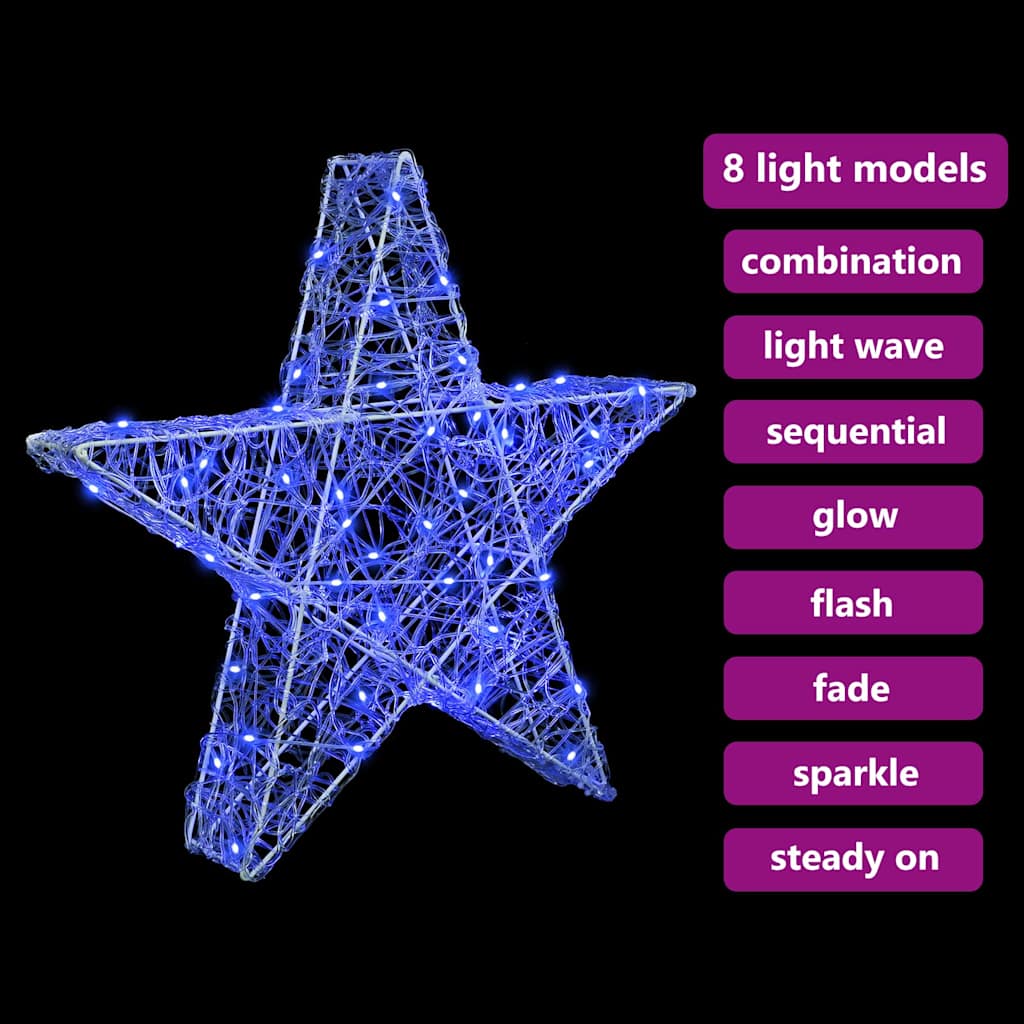 Stella 3D con 50 LED Blu 55 x 53.5 x 10 cm Acrilico | homemem39