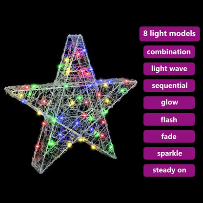 Stella 3D con 50 LED Multicolore 55 x 53.5 x 10 cm Acrilico | homemem39