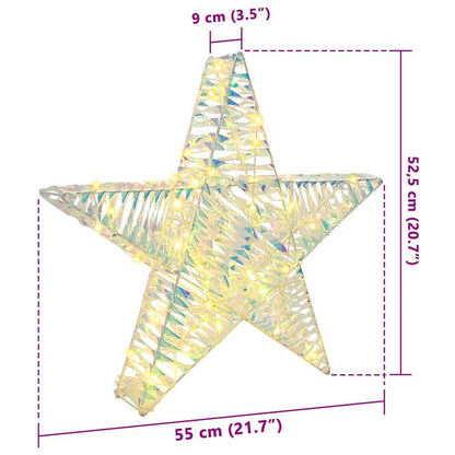 Stella 3D con 50 LED Bianco caldo 55 x 52.5 x 9 cm PET | homemem39