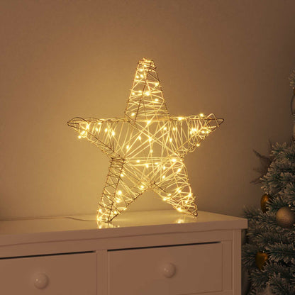 Stella 3D con 50 LED Bianco caldo 55 x 52.5 x 9 cm Rattan | homemem39