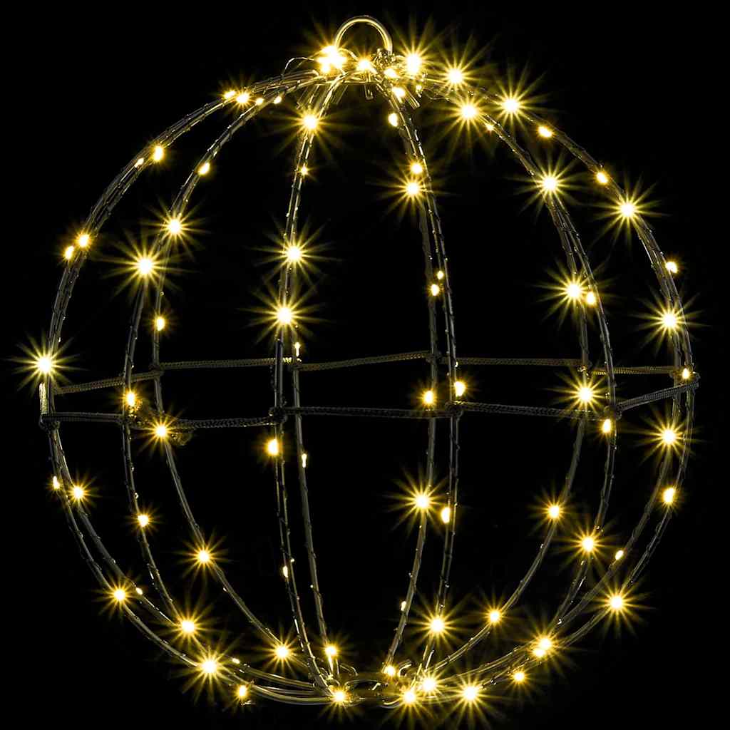 Palla con 192 LED 2 pcs Bianco caldo 30 x 30 x 32 cm Metallo | homemem39