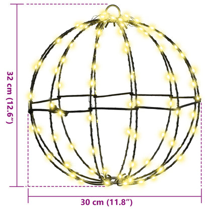 Palla con 192 LED 2 pcs Bianco caldo 30 x 30 x 32 cm Metallo | homemem39