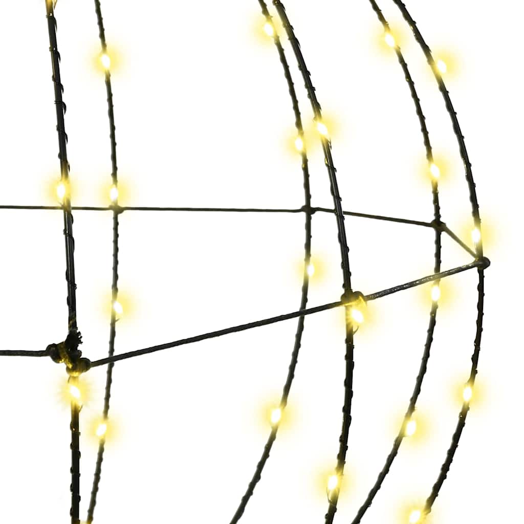 Palla con 384 LED 2 pcs Bianco caldo 60 cm Metallo