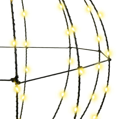 Palla con 384 LED 2 pcs Bianco caldo 60 cm Metallo