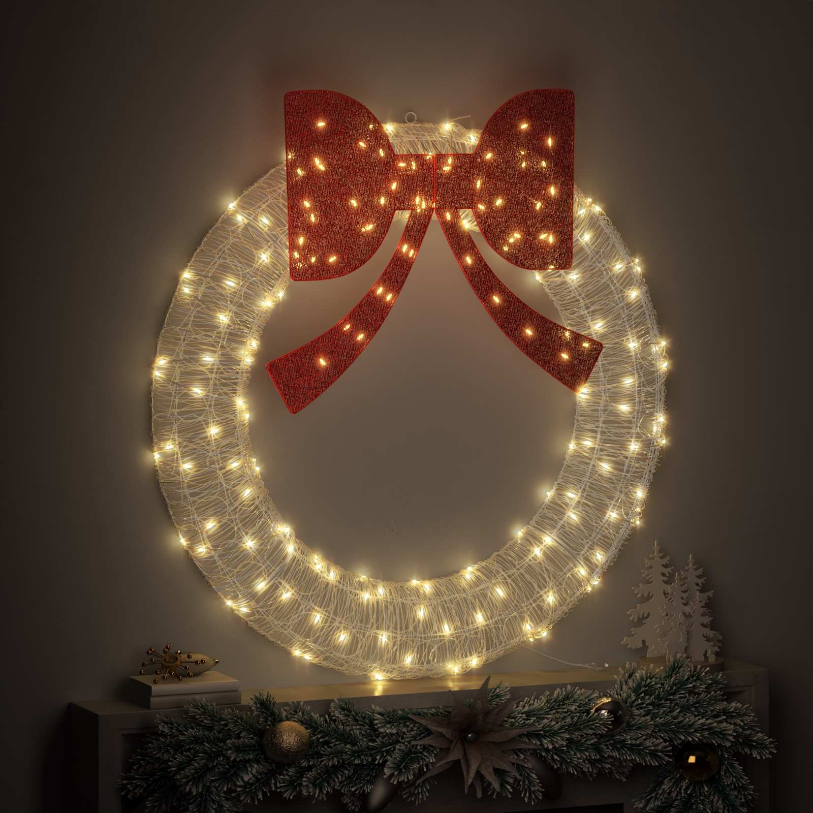 Ghirlanda con 150 LED Bianco caldo 120 cm Acrilico | homemem39