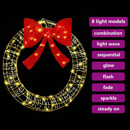 Ghirlanda con 60 LED Bianco caldo 76 x 76 x 8 cm PET | homemem39