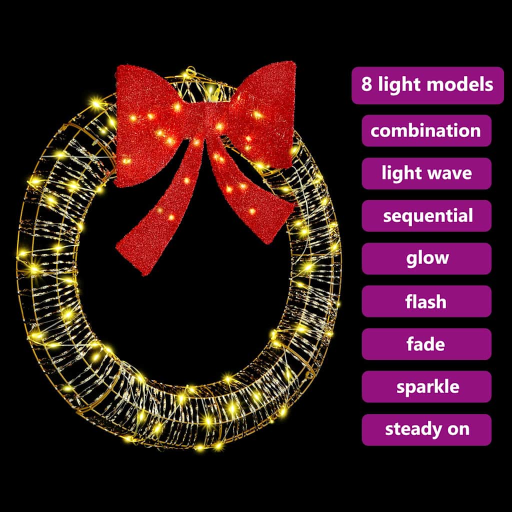 Ghirlanda con 80 LED Bianco caldo 91 x 91 x 9 cm PET | homemem39