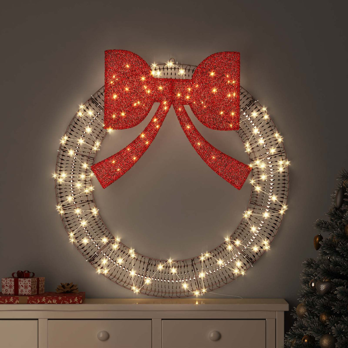 Ghirlanda Bianco caldo 120 x 120 x 10 cm PET 150 LED