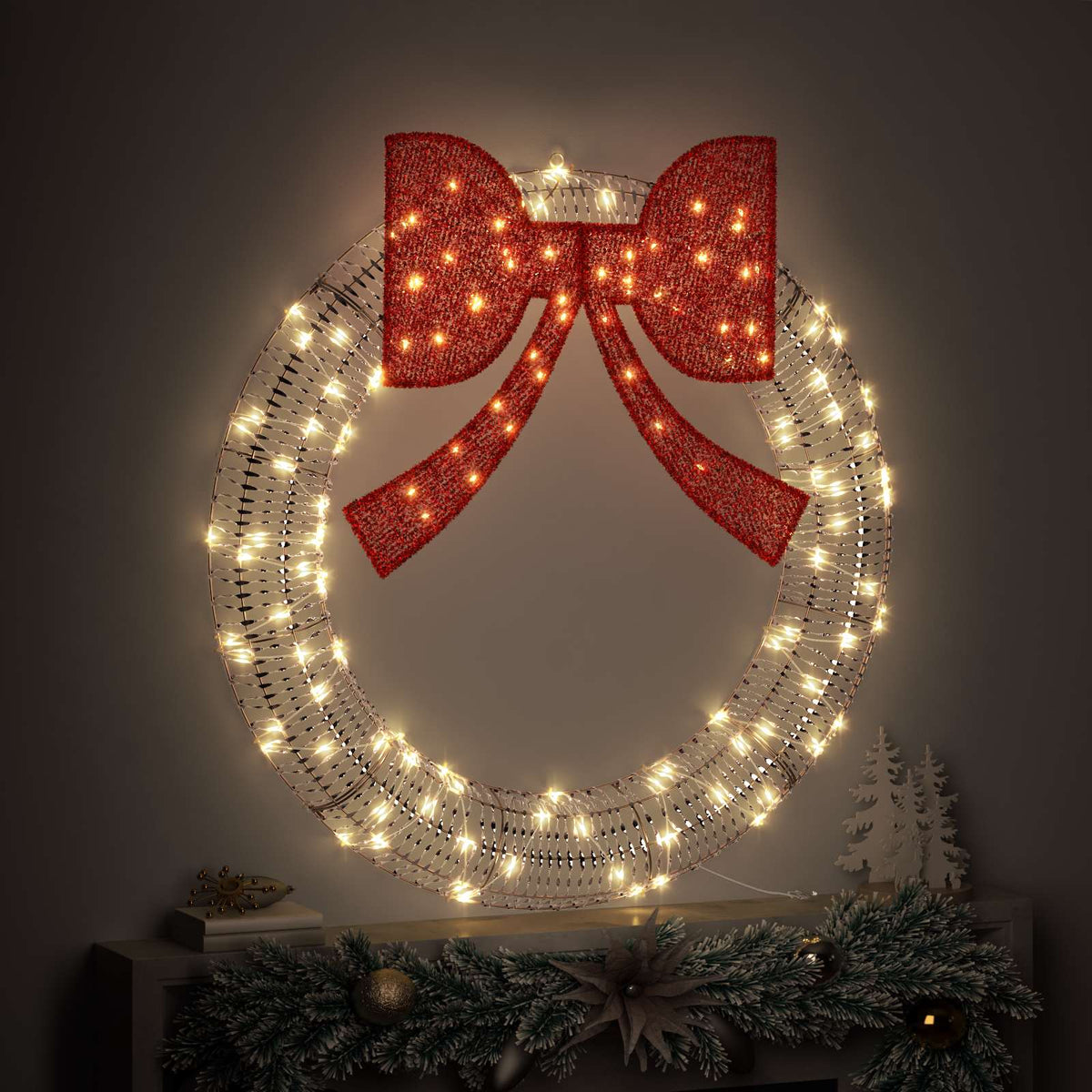 Ghirlanda Bianco caldo 120 x 120 x 10 cm PET 150 LED