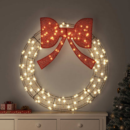Ghirlanda con 150 LED Bianco caldo 121 x 121 x 10 cm Rattan | homemem39