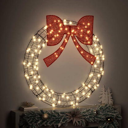 Ghirlanda con 150 LED Bianco caldo 121 x 121 x 10 cm Rattan | homemem39