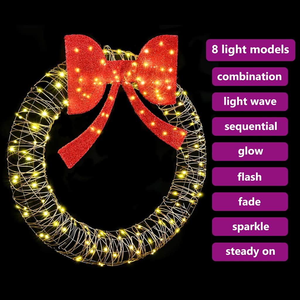 Ghirlanda con 150 LED Bianco caldo 121 x 121 x 10 cm Rattan | homemem39