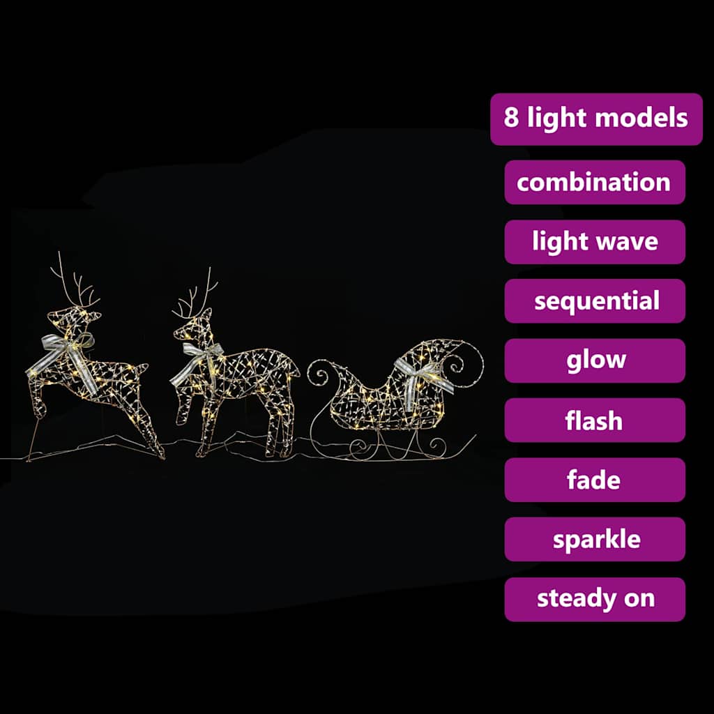 Renne LED con 60 LED 3 pcs Bianco caldo PET | homemem39