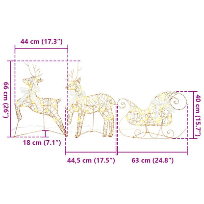 Renne LED con 60 LED 3 pcs Bianco caldo PET | homemem39