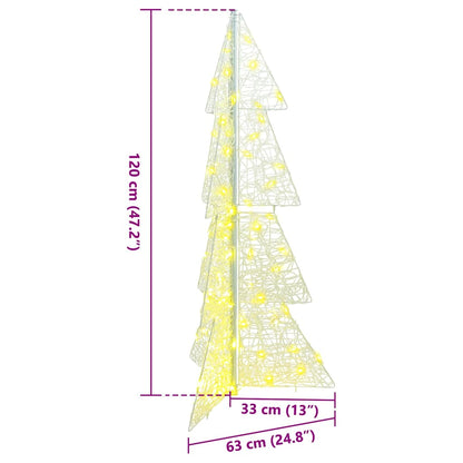 Albero di Natale con 100 LED Bianco caldo 120 cm Acrilico | homemem39